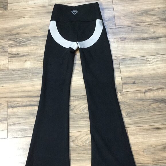 JUST LOVE Flared Legging Push Up Tummy Control Booty Lifting High Waisted Blk M - Picture 9 of 11